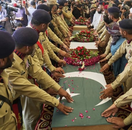 Funeral for Terrorist with Pakistan Army Men